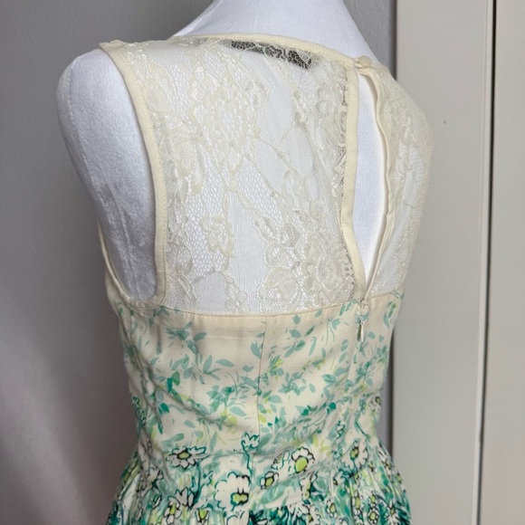 LC Lauren Conrad Cream Green Halter A-line Mini Dress - Picture 7 of 12